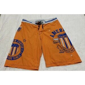 American Fighter Men's Size 38 Yellow MMA Combat Board Shorts